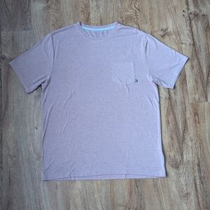 Free Fly Apparel Short Sleeve Bamboo Flex Pocket Tee Size L Heather Brick UPF 50